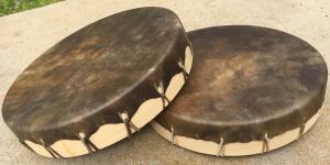BUFFALO HIDE ON CEDAR HOOPS